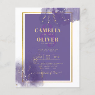 LeahG PURPLE GOLD Wedding Lavender ALCOHOL INK Flyer
