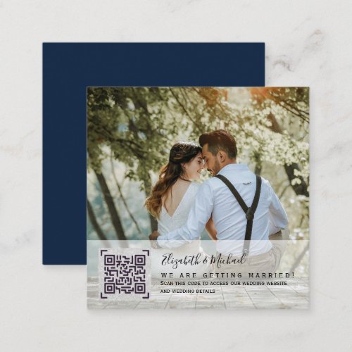 LeahG RSVP QR Code PHOTO Details Wedding Card