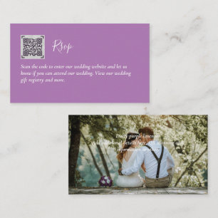 LeahG RSVP QR Code PHOTO Details Wedding Card