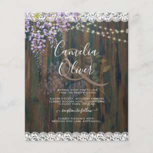 LeahG Rustic WISTERIA Lace Floral Wedding INVITE Flyer