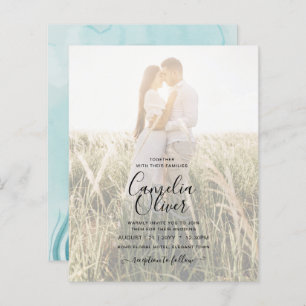 LeahG Sea Glass Ocean Coral Turquoise Blue INVITE