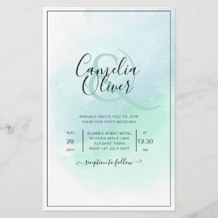 LeahG Sea Glass Turquoise Teal Blue Wedding INVITE Flyer