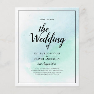 LeahG Sea Glass Turquoise Teal Blue Wedding INVITE Flyer