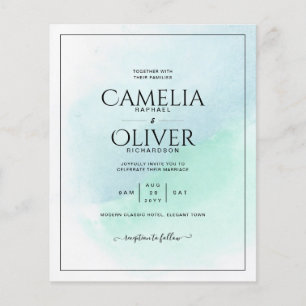 LeahG Sea Glass Turquoise Teal Blue Wedding INVITE Flyer