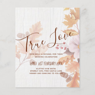LeahG Terracotta Fall Leaves Wedding Invite Flyer