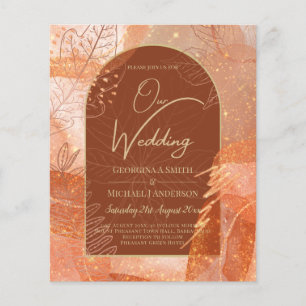 LeahG Terracotta Gold Autumn FALL Wedding Invite