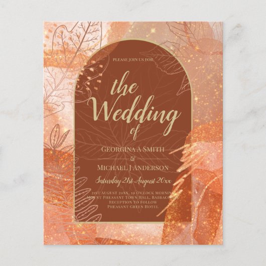 LeahG Terracotta Gold Autumn FALL Wedding Invite (Front)