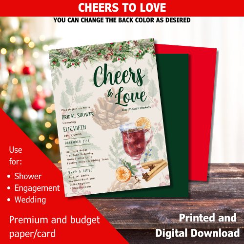 LeahG Winter Mulled Wine Cheers to Love Wedding Invitation