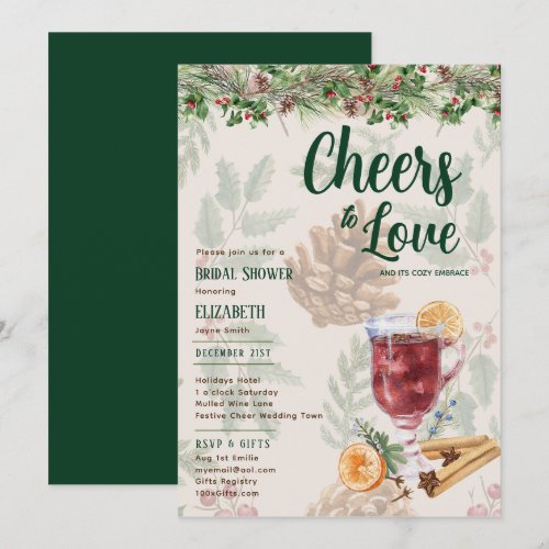 Christmas bridal shower invtiations