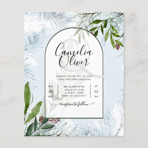 LeahG Winter Wedding Aqua Blue Green INVITE Flyer