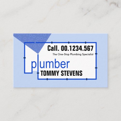 Leaking Blue Plumber Pipes Business Card