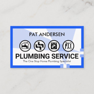 Leaking Blue Water Plumbing Pipeline Business Card