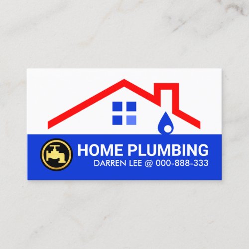 Leaking Blue Waters Rooftop Plumbing Business Card