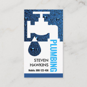 Leaking Bubble Faucet Plumbing Business Card