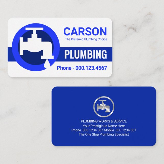 Leaking Faucet Blue Waves Business Card (Front/Back)