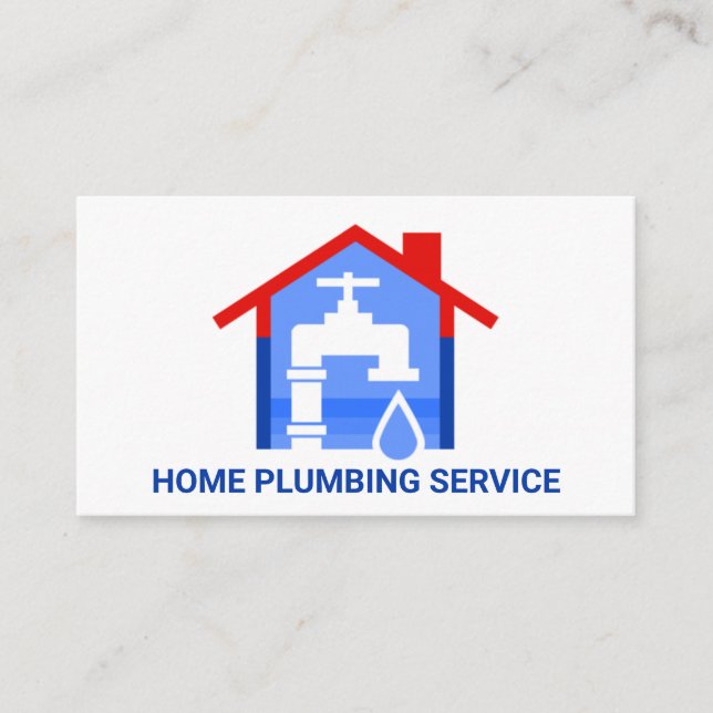 Leaking Faucet Home Plumbing Business Card (Front)