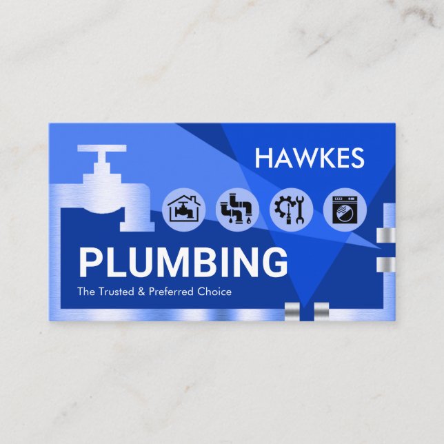 Leaking Faucet Pipelines Plumber Pipes Business Card (Front)