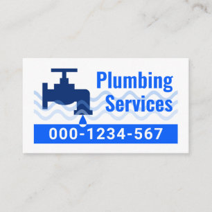 Leaking Faucet Water Waves Business Card