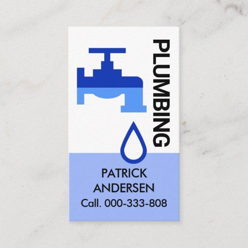 Leaking Faucet Waterdrop Plumbing Business Card