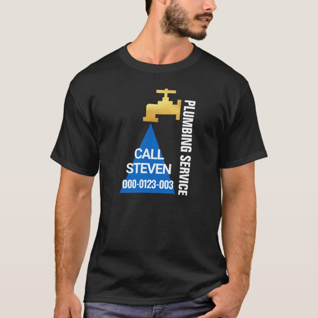 Leaking Gold Faucet Plumbing Service T-Shirt (Front)