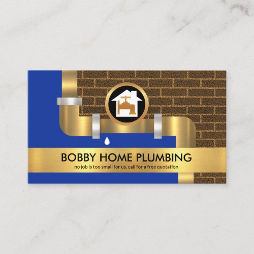 Leaking Gold Water Pipes Plumbing Contractor Business Card