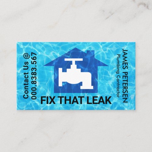 Leaking Home Pipes Clear Water Business Card