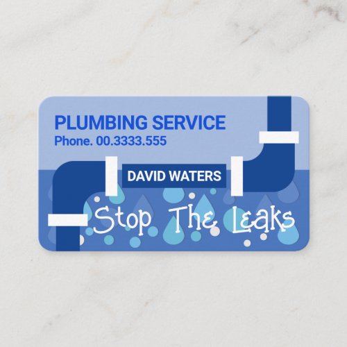 Leaking Home Piping Water Drops Business Card
