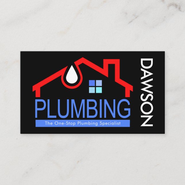 Leaking Home Plumbing Service Business Card (Front)