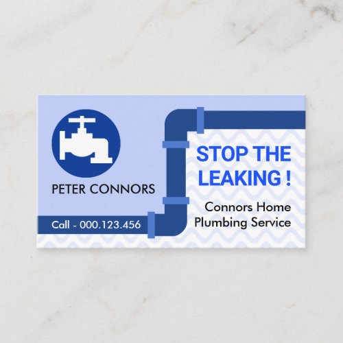 Leaking Pipe Flood Waters Plumbing Business Card