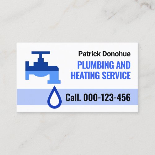 Leaking Plumber Faucet Water Plumbing Business Card