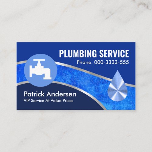 Leaking Silver Pipe Line Plumbing Business Card