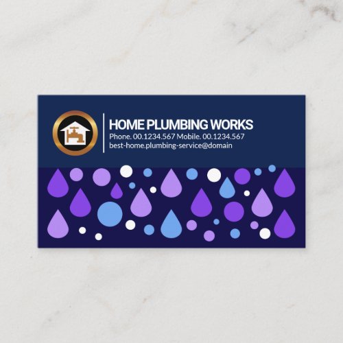 Leaking Water Drops Plumbing Contractor Business Card