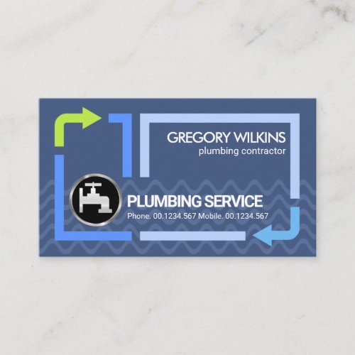 Leaking Water Pipe Frame Plumbing Contractor Business Card