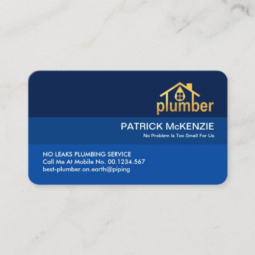 Leaking Waters Gold Plumber Home Business Card