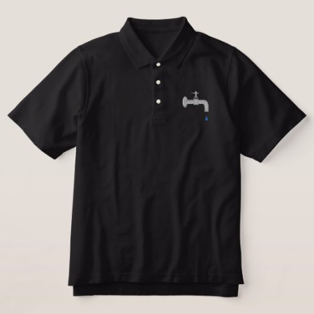 Leaky Faucet Embroidered Polo Shirt