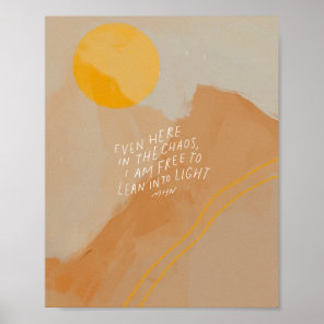 Lean into Light - Inspirational Quote Positive Art Poster