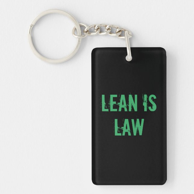 Lean is Law Fitness Personal Trainer Bodybuilding Keychain (Front)