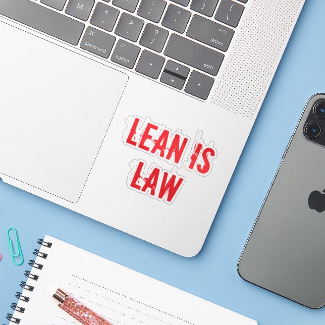 Lean is Law Fitness Personal Trainer Bodybuilding Sticker (Laptop w/ iPhone)