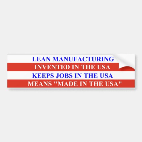 Lean Manufacturing Bumper Sticker
