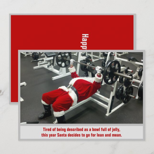 Lean & Mean Santa - Funny Silly Joke Christmas Invitation (Front/Back)