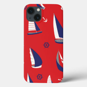 Lean Sailboat Pattern iPhone 13 Case