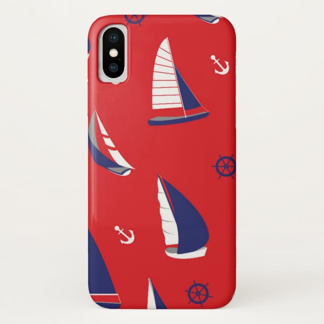 Lean Sailboat Pattern Case-Mate iPhone Case (Back)