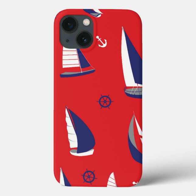 Lean Sailboat Pattern Case-Mate iPhone Case (Back)
