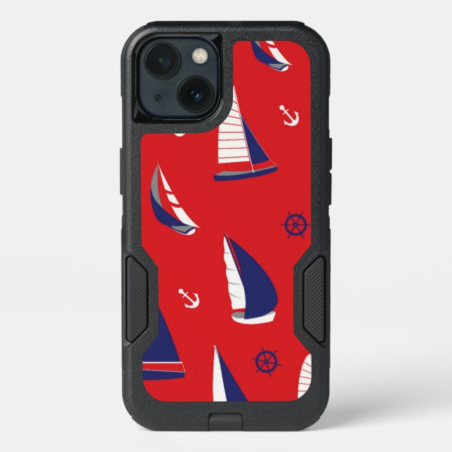 Lean Sailboat Pattern Otterbox iPhone Case (Back)