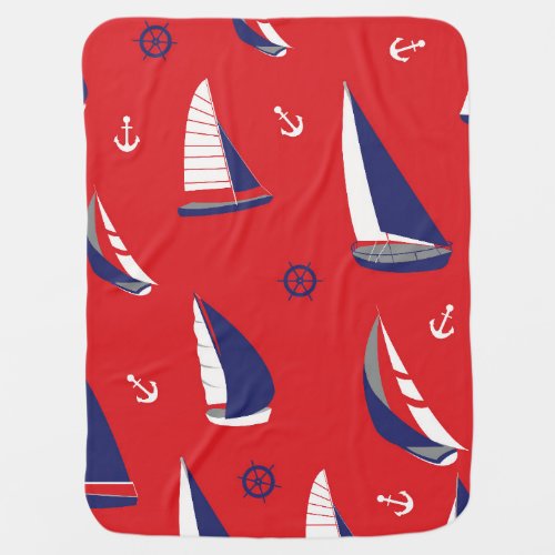 Lean Sailboat Pattern Receiving Blanket