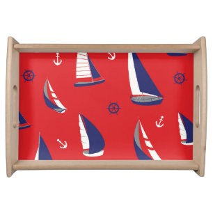Lean Sailboat Pattern Serving Tray