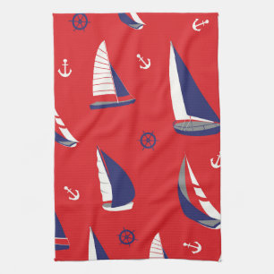 Lean Sailboat Pattern Towel