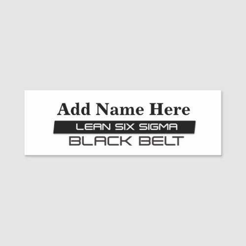 Lean Six Sigma Black Belt Customization Name Tag