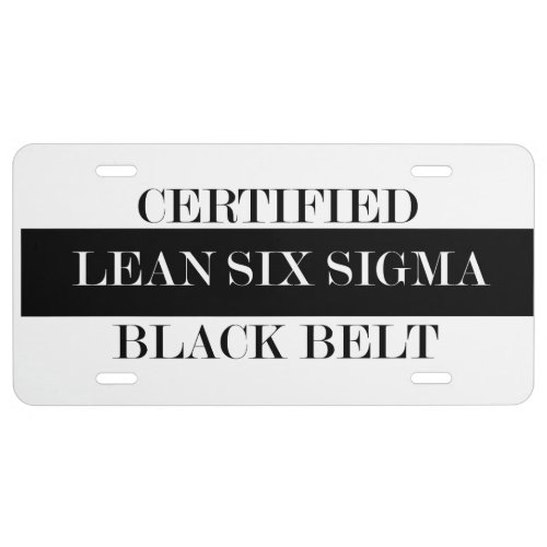 LEAN Six Sigma Black Belt License Plate