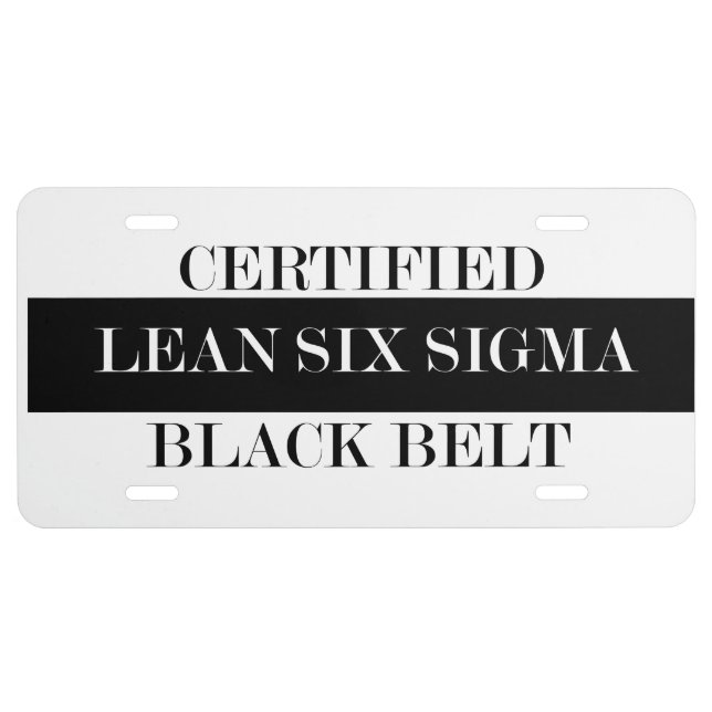 LEAN Six Sigma Black Belt License Plate (Front)